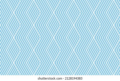 Abstract geometric pattern with stripes, lines. Seamless vector background. White and blue ornament. Simple lattice graphic design