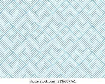 Abstract geometric pattern with stripes, lines. Seamless vector background. White and blue ornament. Simple lattice graphic design