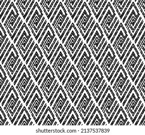 Abstract geometric pattern with stripes, lines. Seamless vector background. White and black ornament. Simple lattice graphic design