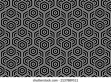 Abstract geometric pattern with stripes, lines. Seamless vector background. White and black ornament. Simple lattice graphic design