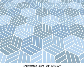 Resumen del patrón geométrico con rayas, líneas. Fondo vectorial moderno. Ornamento azul y gris. Diseño gráfico de letrinas simple