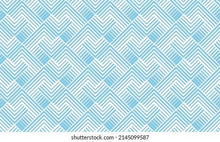 Abstract geometric pattern with stripes, lines. Seamless vector background. White and blue ornament. Simple lattice graphic design