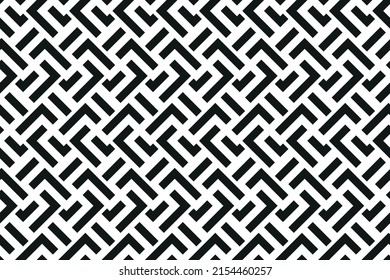 Abstract geometric pattern with stripes, lines. Seamless vector background. White and black ornament. Simple lattice graphic design