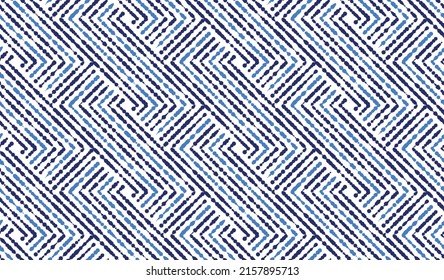 Abstraktes geometrisches Muster mit Streifen, Linien. Nahtloser Vektorhintergrund. Blau-und Schwarz-Ornament. Einfache Gittergrafik-Gestaltung