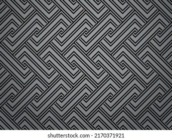 Abstract geometric pattern with stripes, lines. Seamless vector background. Black and gray ornament. Simple lattice graphic design