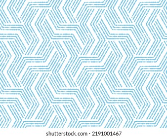 Abstract geometric pattern with stripes, lines. Seamless vector background. White and blue ornament. Simple lattice graphic design