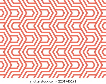 Abstract geometric pattern with stripes, lines. Seamless vector background. White and pink ornament. Simple lattice graphic design