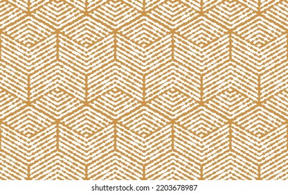 Abstract geometric pattern with stripes, lines. Seamless vector background. White and gold ornament. Simple lattice graphic design