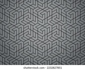 Resumen del patrón geométrico con rayas, líneas. Fondo vectorial impecable. Ornamento negro y gris. Diseño gráfico de letrinas simple