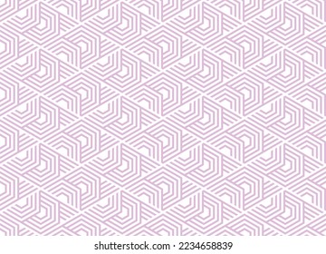 Abstract geometric pattern with stripes, lines. Seamless vector background. White and pink ornament. Simple lattice graphic design