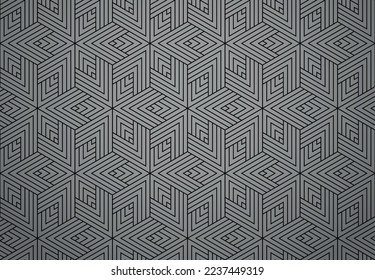Abstract geometric pattern with stripes, lines. Seamless vector background. Black and gray ornament. Simple lattice graphic design