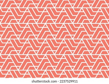 Abstract geometric pattern with stripes, lines. Seamless vector background. White and pink ornament. Simple lattice graphic design