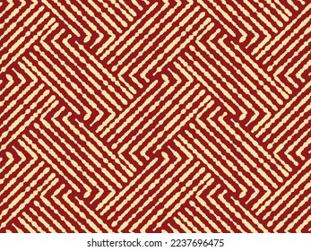 Abstract geometric pattern with stripes, lines. Seamless vector background. Gold and red ornament. Simple lattice graphic design