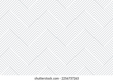 Abstract geometric pattern with stripes, lines. Seamless vector background. White and gray ornament. Simple lattice graphic design.