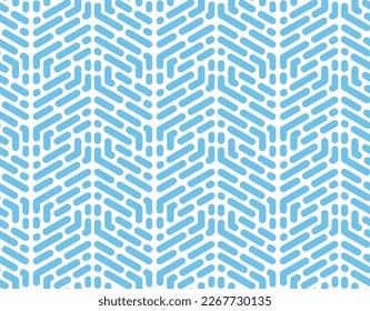 Abstract geometric pattern with stripes, lines. Seamless vector background. White and blue ornament. Simple lattice graphic design