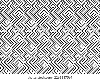 Abstract geometric pattern with stripes, lines. Seamless vector background. White and black ornament. Simple lattice graphic design