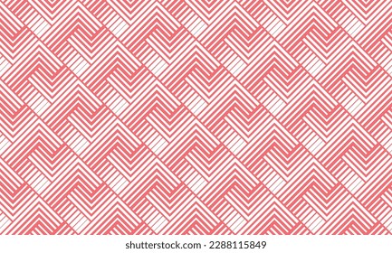 Abstract geometric pattern with stripes, lines. Seamless vector background. White and pink ornament. Simple lattice graphic design