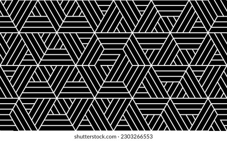 Abstract geometric pattern with stripes, lines. Seamless vector background. White and black ornament. Simple lattice graphic design