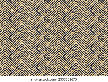 Abstract geometric pattern with stripes, lines. Seamless vector background. Gold and dark blue ornament. Simple lattice graphic design