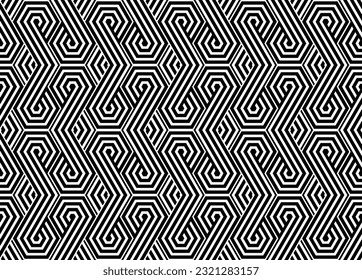 Abstract geometric pattern with stripes, lines. Seamless vector background. White and black ornament. Simple lattice graphic design.