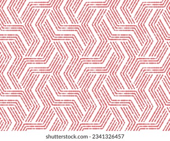 Abstract geometric pattern with stripes, lines. Seamless vector background. White and pink ornament. Simple lattice graphic design