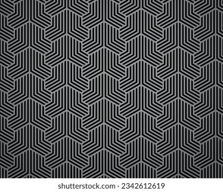 Abstract geometric pattern with stripes, lines. Seamless vector background. Gray and black ornament. Simple lattice graphic design