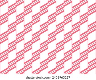 Abstract geometric pattern with stripes, lines. Seamless vector background. White and pink ornament. Simple lattice graphic design