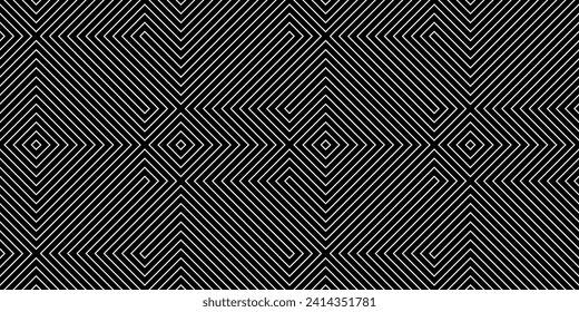 Abstract geometric pattern with stripes, lines. Seamless vector background. White and black ornament. Simple lattice graphic design.