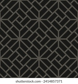 Abstract geometric pattern with stripes, lines. Seamless vector background. Black and gray ornament. Simple lattice graphic design
