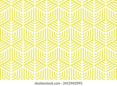 Abstract geometric pattern with stripes, lines. Seamless vector background. White and yellow ornament. Simple lattice graphic design