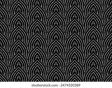 Abstract geometric pattern with stripes, lines. Seamless vector background. White and black ornament. Simple lattice graphic design.