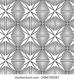 Abstract geometric pattern with stripes, lines. Seamless vector background. White and black floral ornament. Modern reticulated graphic design.