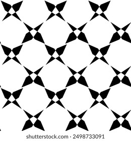 Abstraktes geometrisches Muster mit Streifen, Linien. Nahtloser Vektorhintergrund. Weiße und schwarze Blumendekoration. Modernes vernetztes Grafikdesign.