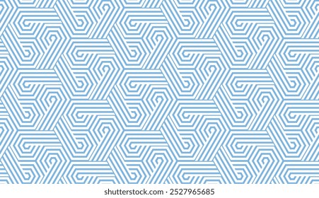 Abstract geometric pattern with stripes, lines. Seamless vector background. White and blue ornament. Simple lattice graphic design