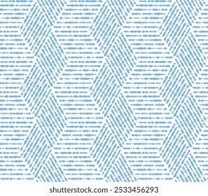 Abstract geometric pattern with stripes, lines. Seamless vector background. White and blue ornament. Simple lattice graphic design