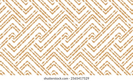 Abstract geometric pattern with stripes, lines. Seamless vector background. White and golden ornament. Simple lattice graphic design
