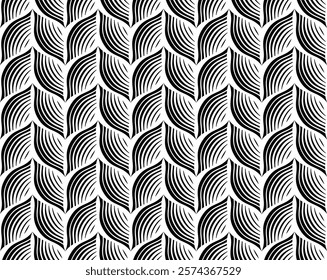 Abstract geometric pattern with stripes, lines. Seamless vector background. White and black ornament. Simple lattice graphic design.