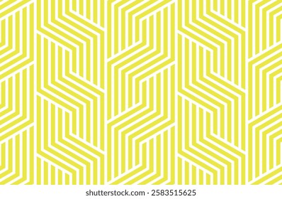 Abstract geometric pattern with stripes, lines. Seamless vector background. White and yellow ornament. Simple lattice graphic design