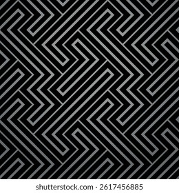 Abstract geometric pattern with stripes, lines. Seamless vector background. Gray and black ornament. Simple lattice graphic design