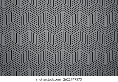 Abstract geometric pattern with stripes, lines. Seamless vector background. Gray and black ornament. Simple lattice graphic design