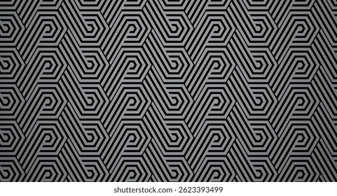 Abstract geometric pattern with stripes, lines. Seamless vector background. Gray and black ornament. Simple lattice graphic design
