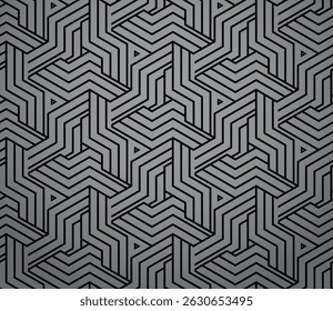 Abstract geometric pattern with stripes, lines. Seamless vector background. Gray and black ornament. Simple lattice graphic design