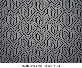 Abstract geometric pattern with stripes, lines. Seamless vector background. Gray and black ornament. Simple lattice graphic design