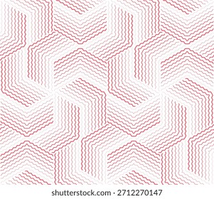 Abstract geometric pattern with stripes, lines. Seamless vector background. White and pink ornament. Simple lattice graphic design