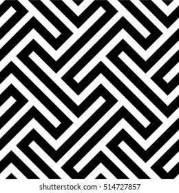 Abstract geometric pattern with stripes, lines. A seamless vector background. Black and white texture.