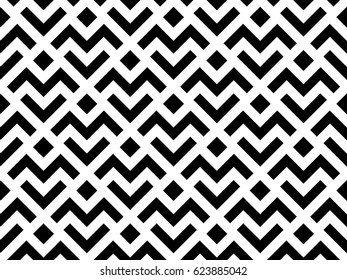 Abstract geometric pattern with stripes, lines, squares.  A seamless vector background. Black and white texture.