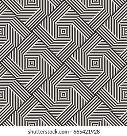 Abstract geometric pattern with stripes, lines. Seamless vector stylish background. Black and white lattice texture.