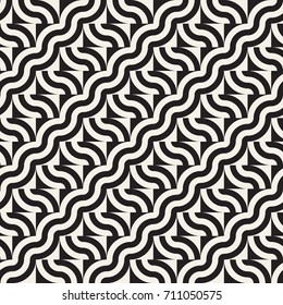 Abstract geometric pattern with stripes, lines. Seamless vector stylish background. Black and white lattice texture.
