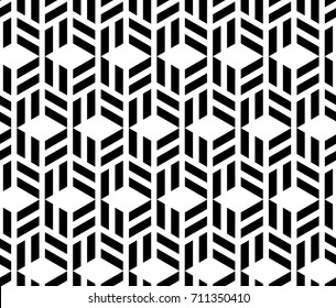 Abstract geometric pattern with stripes, lines. A seamless vector background. Black and white texture.