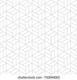 Abstract geometric pattern with stripes, lines. A seamless vector background. Gray and white texture.
